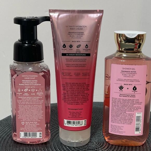 BBW Strawberry Soda set of 3 NWT - Picture 2 of 2